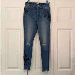 Floral Embroidered Jeans